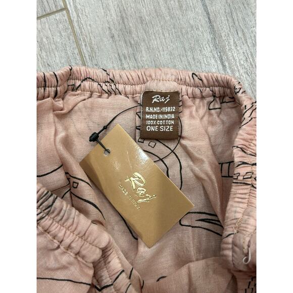 Raj Womens Pink Horse Shoe Print Elastic Waist Tiered Maxi Skirt One Size NWT - Picture 4 of 7